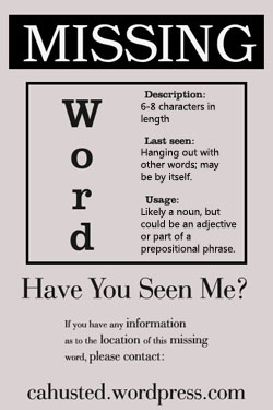 Missing Word Poster